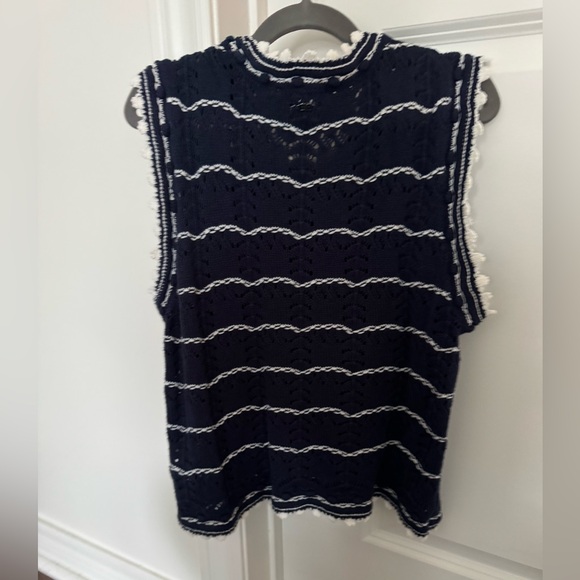 New Sam Edelman Navy and White Sweater Vest Anthropologie - Picture 2 of 3